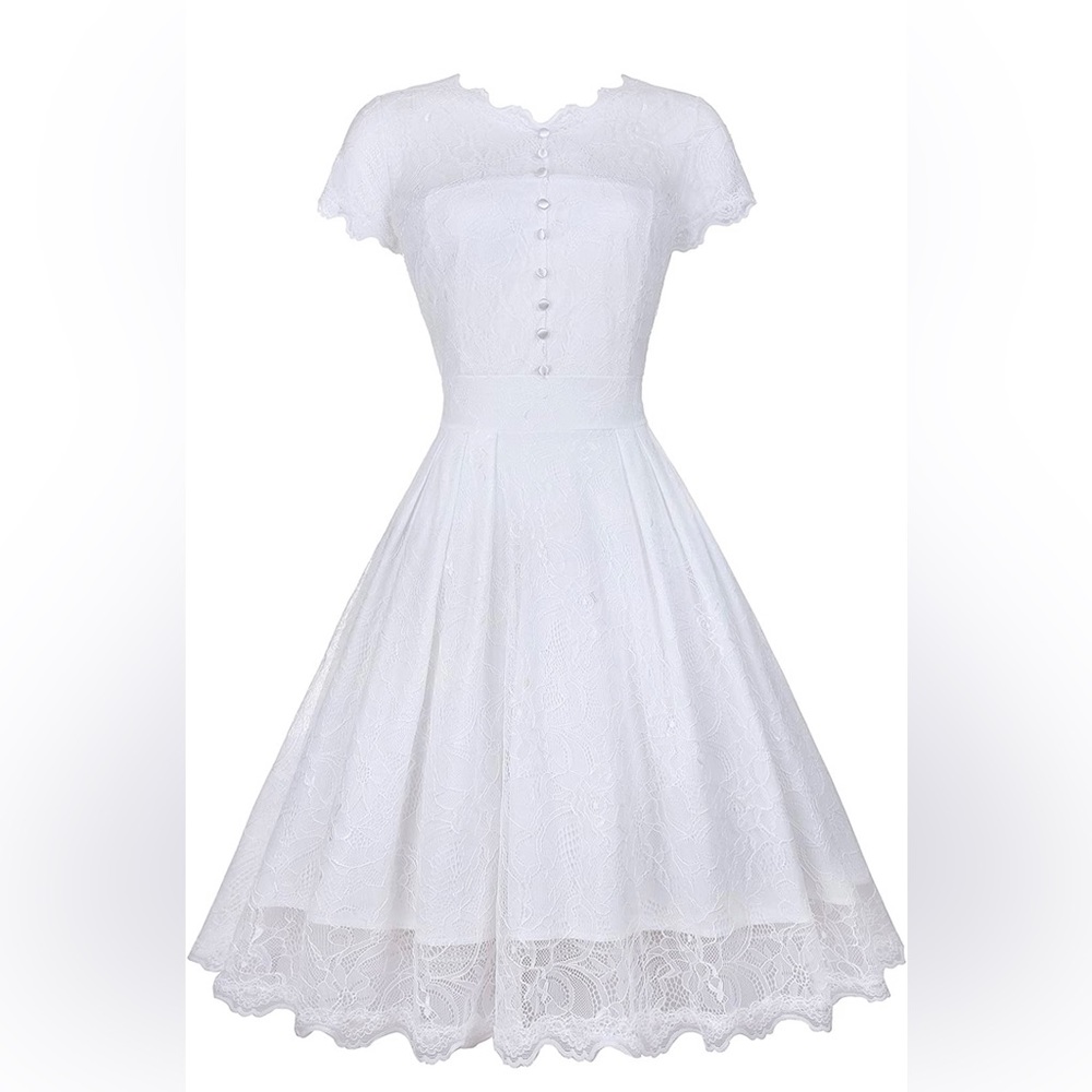 Women's Retro Floral Lace Vintage Evening Prom Party Bridesmaid Wedding Dress